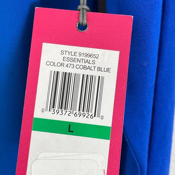 NEW Vince Camuto Womens Large Cobalt Blue Essentials Long Sleeve Wrap Blouse Top - Picture 4 of 12